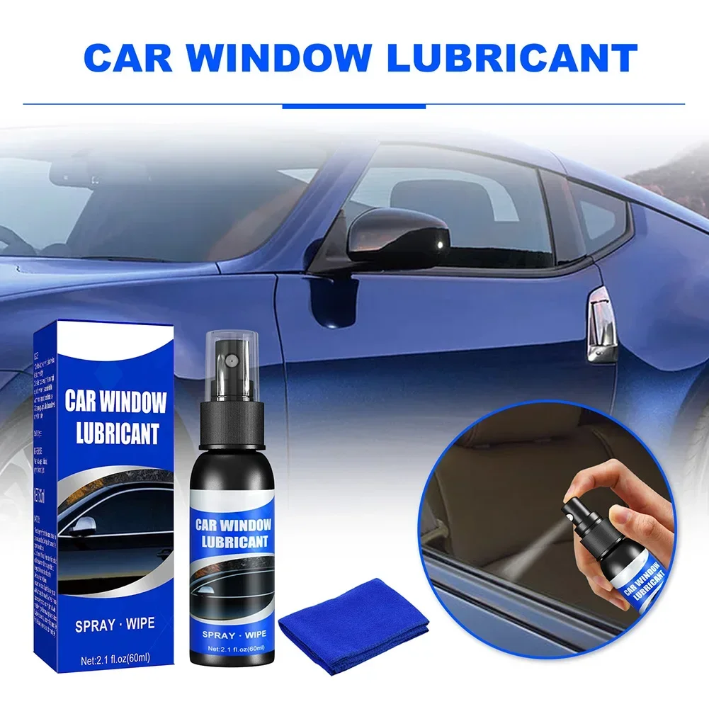 Car Lubricant 60ml Car Lubricant Window Door Rubber Strip Softening Spray Anti-rust Eliminates Noise Maintenance Window Lubricant Agent