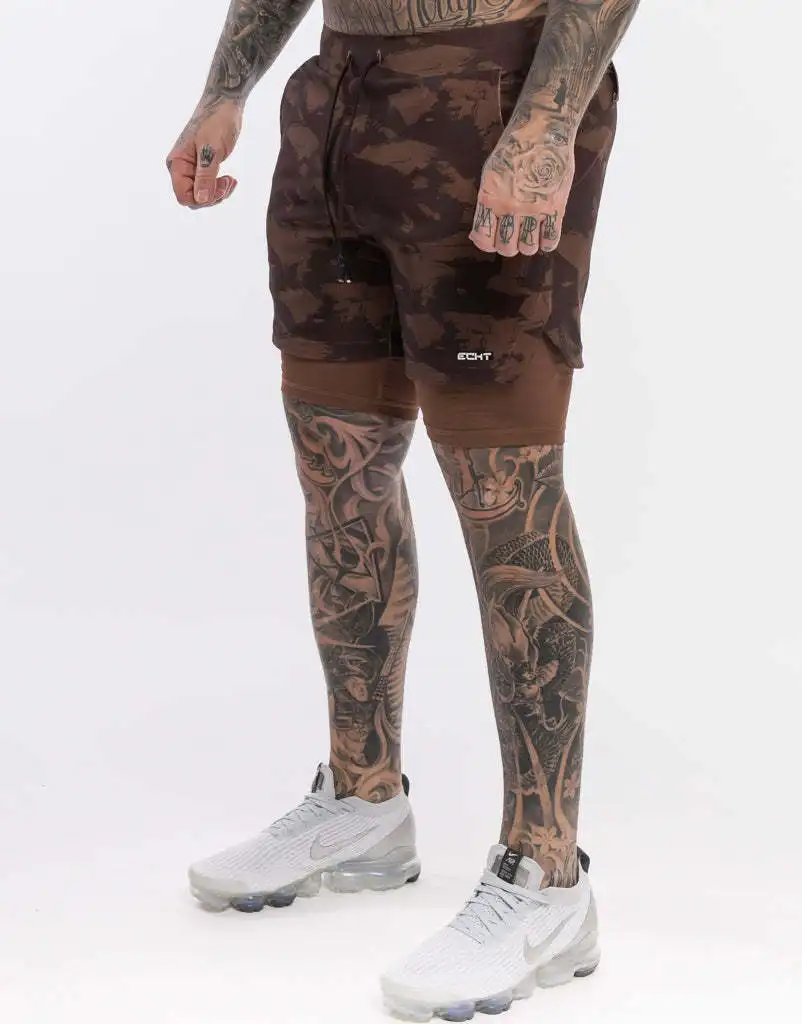 mens casual summer shorts 2022 New Camouflage 2-in-1 Summer Running Shorts MenSports Jogging Fitness Training Quick Dry Mens Gym Men Shorts Short Pants best casual shorts