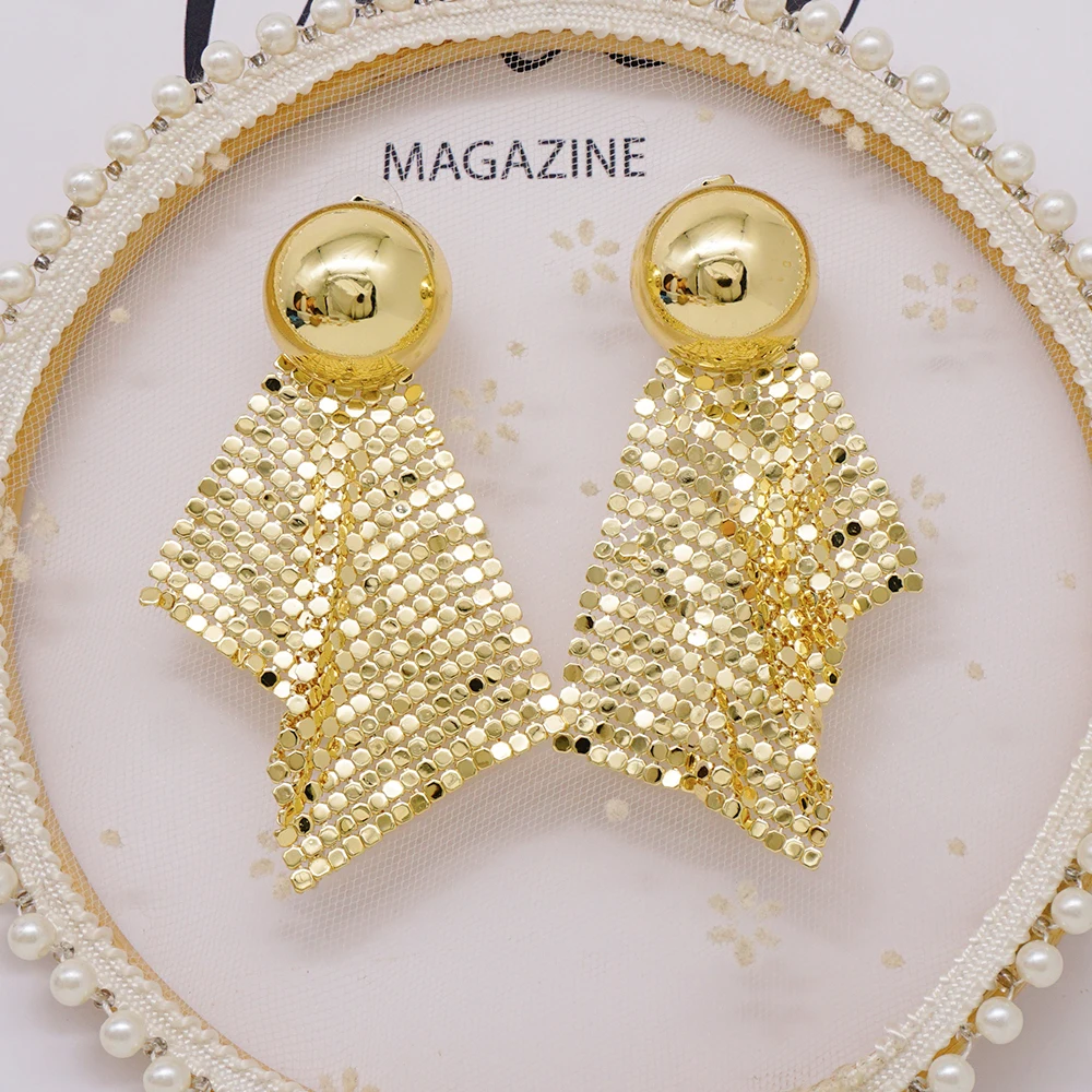 Fashion Bohemian Tassel Earrings Jewelry For Women Gold Color Italian Lady Elegant Hoop Earrings For Wedding Bride Party Gifts