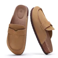 Bebealy sabots en daim de liège pour femmes nouvelles Mules authentiques hommes chaussures de pommes de terre de mode avec Support de voûte plantaire sabots confortables en liège pantoufles 5