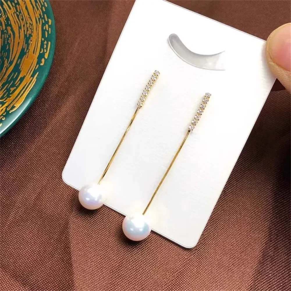 

DIY Pearl Mini Accessories S925 Pure Silver Ear Stud Empty Holder Gold Silver Earrings Fit 8-12mm Round Beads E170