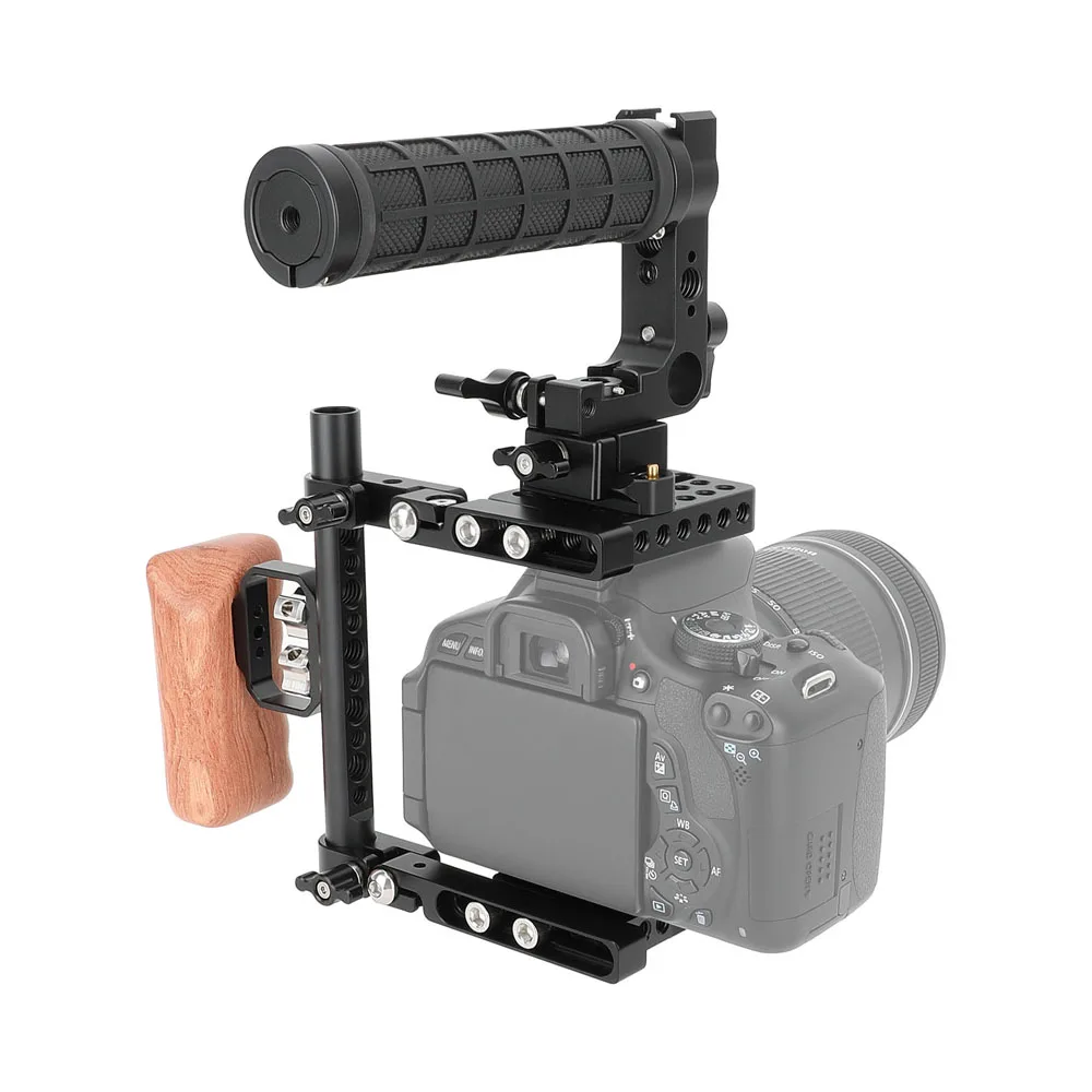 Foldable Half Camera Cage with Top and Left-Side Handles Fits 4.8inch Height Cam