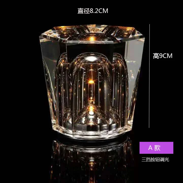USB Crystal lamp diamond LED rechargeable restaurant bar table lamp bedroom bedside decoration atmosphere table light