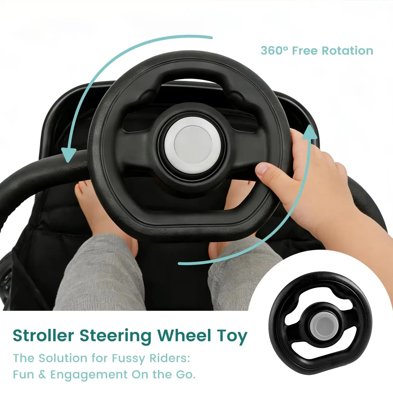 Accesorio para Volante de Cochecito con Sonido de Claxon y Giro de