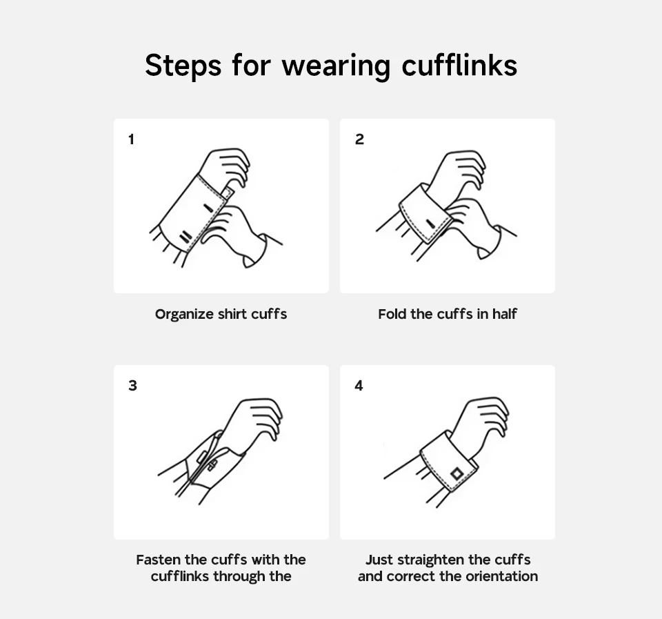 Luxury Cufflinks Set for Men - 4 Pairs Wedding Groomsmen Gift with Box