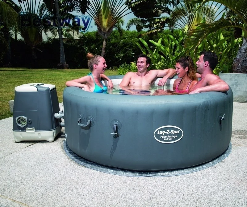 

77"x28" Heating Pool 196x71cm Palm Springs HydroJet Inflatable SPA Water Electromagnetic Softening System for 4-6 Adults 54144