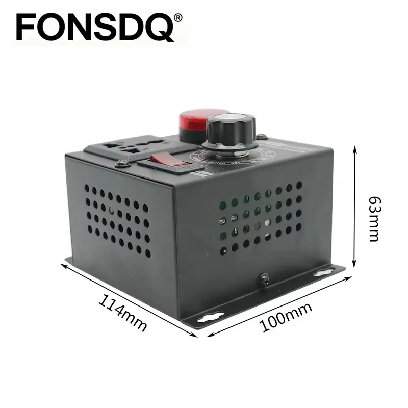 4000W 0-220VAC SCR 전압 조정기 조정 가능한 속도 온도 조명 컨트롤러 단상(미국/EU/영국 플러그 포함)