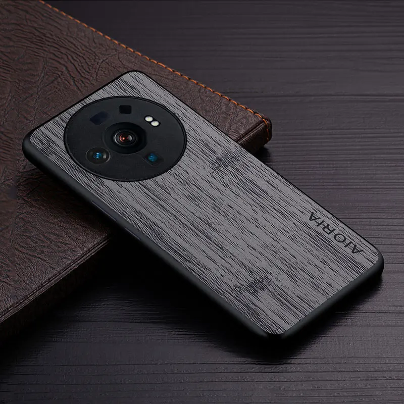 Luxury Bamboo Wood Pattern Leather Flip Case Cover