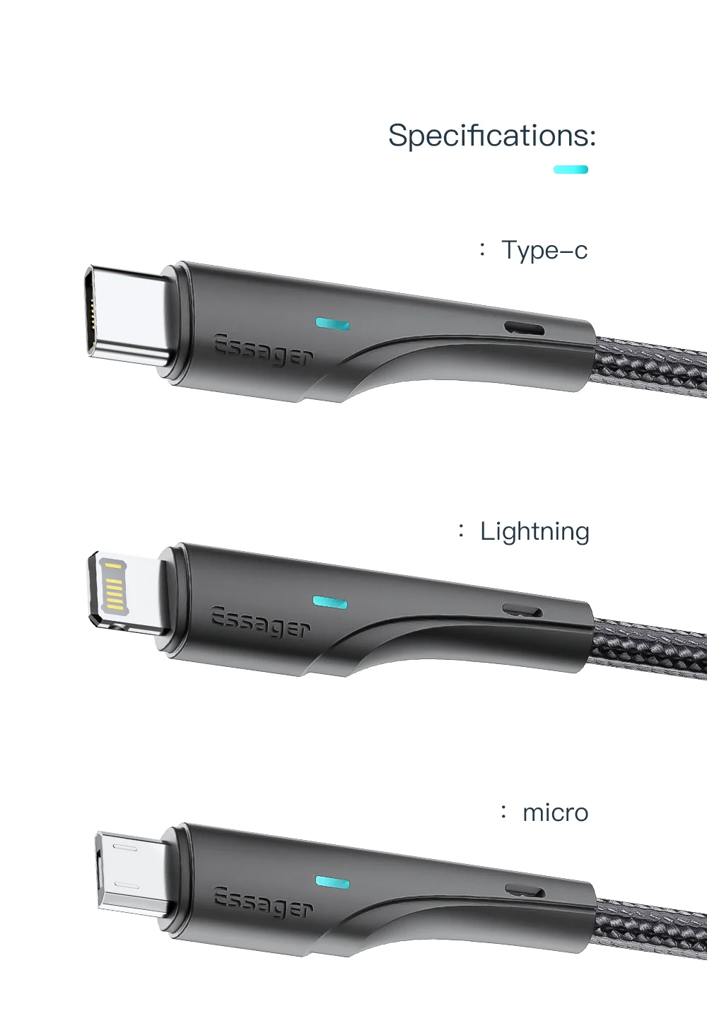 USB Type C Cable Wire For Samsung Xiaomi Huawei Fast Charging USB C Cable 3A Typ