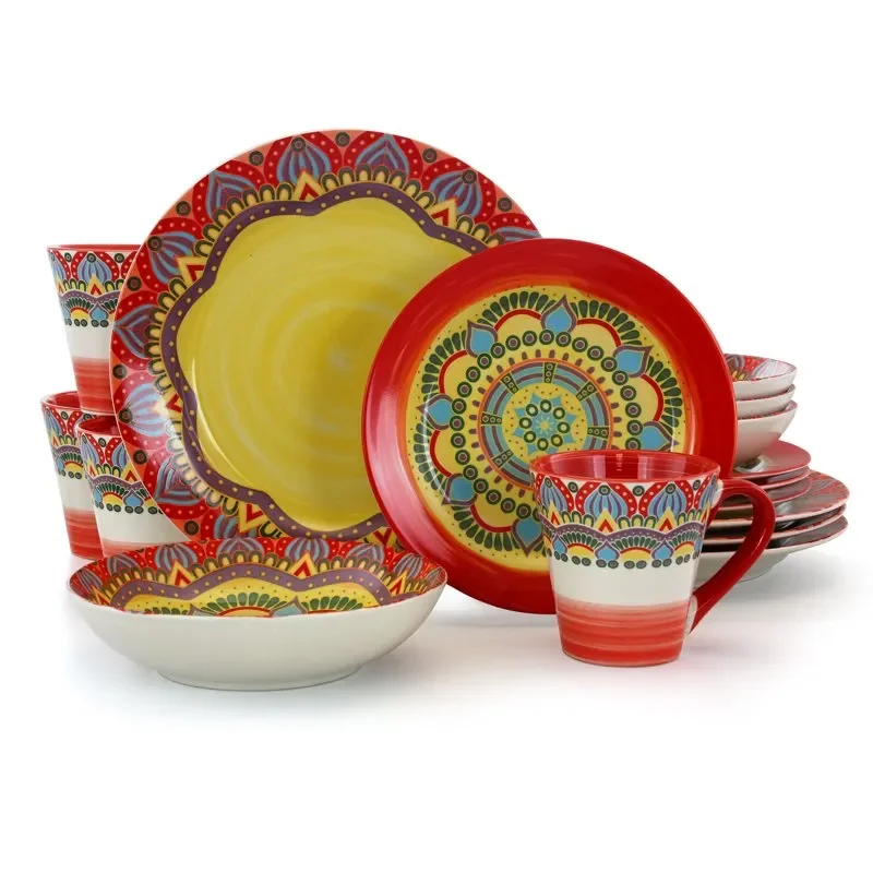 

Zen Red Mozaik 16 Piece Dinnerware Set