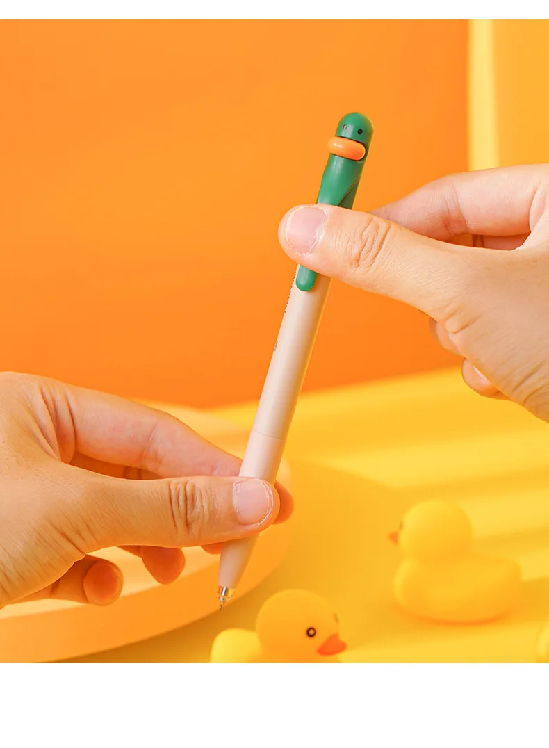 Entenstifte – Stressabbau-Stift, niedlicher einziehbarer Gelstift, 0,5 mm schwarze Tinte, Schreibstift, perfektes Partygeschenk für Studenten, Lehrer – Detail 9