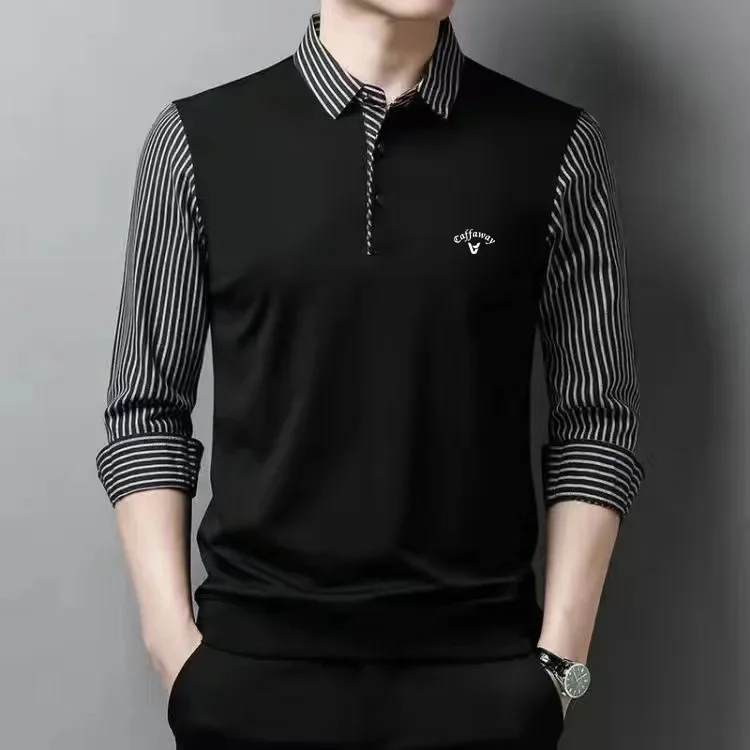 

2024 Golf Wear Men's Golf Clothing Quick-Drying Spring lapel top Loose Elastic Shirts Moisture-Wicking 2024 Golf Wear Men