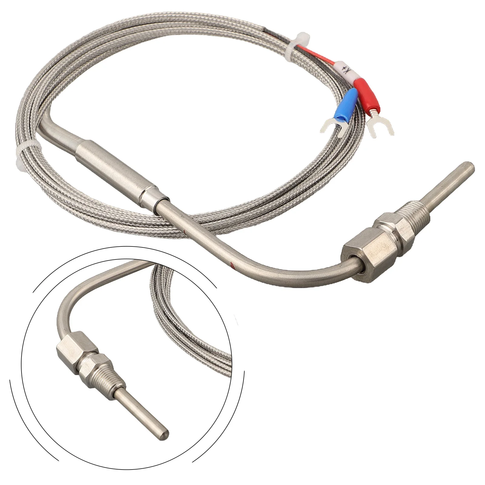 1/8" NPT K Type Thermocouple Exhaust Probe 1200°C Temperature Sensors Thread NPT Threads 2m Cable Adjustable Pressure Lock
