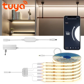 WIFI APP Dimmable LED Cabinet Light COB Strip Kitchen Shelf Pantry Showcase Bedroom Closet Backlight Lamp by Tuya Smart Switch