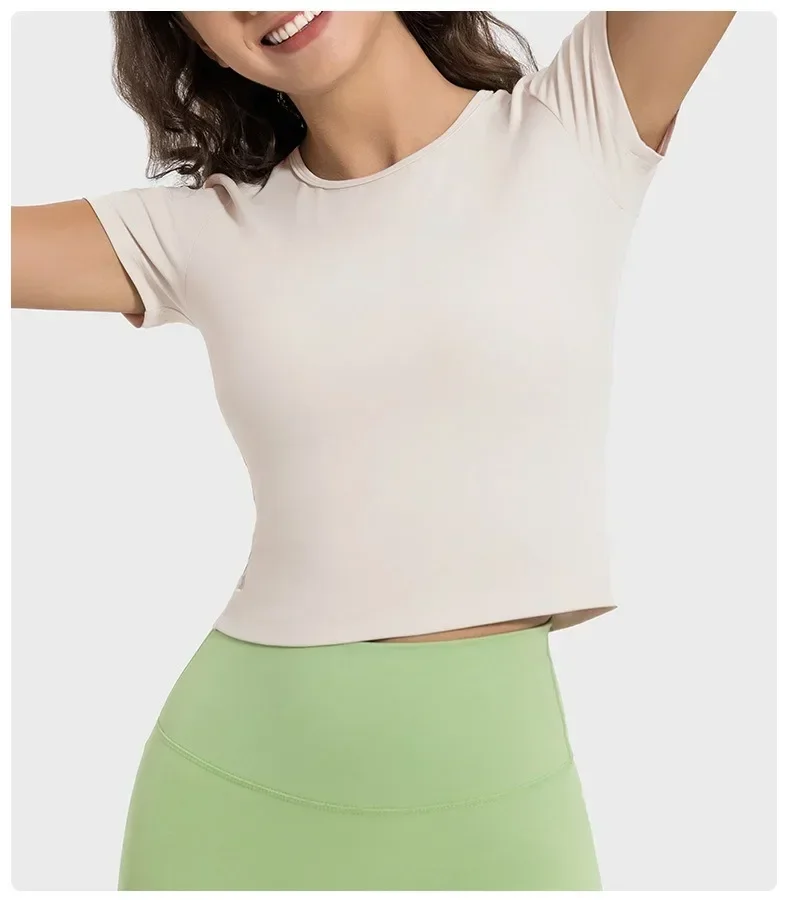 Lemon Breathable Yoga T-Shirts Women Versatile Hollowed Out Beautiful Back Short Sleeve Simple Personalized Sports Workout Tops