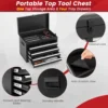 Tool Chest Cabinet Rolling- Heavy Duty Material & Lockable Top-Box & Storage Cabinet for Garage and Workshop - 5-Draw 3