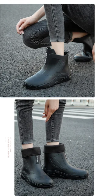 Short Rain Boots Botte De Pluie Unisex Waterproof Rubber Garden