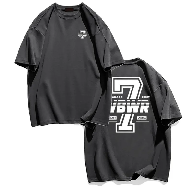 

Mens T-shirt Heavyweight 260g 100% Cotton T-shirt Ins Hip Hop High Streetwear Tee Shirt For Men Alphabet T-shirt Mens Clothing