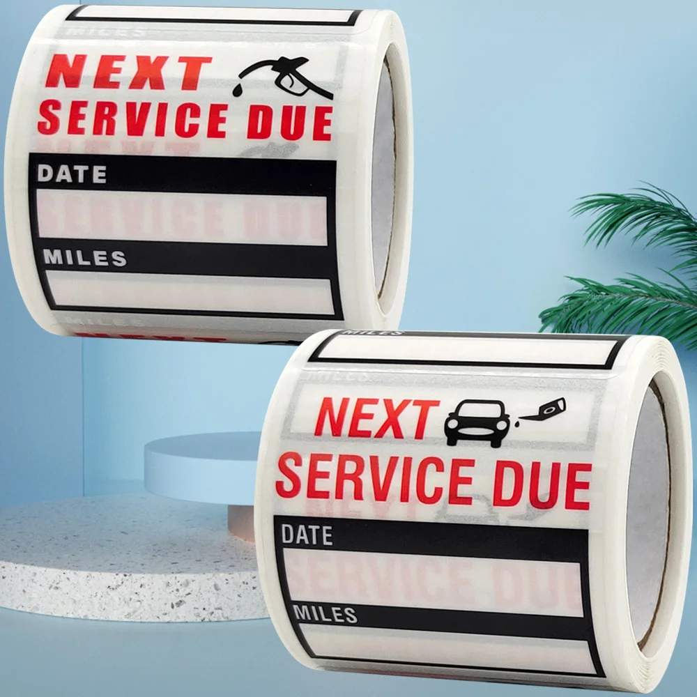 

120pcs 2inch Next Service Due Stickers Clear Date Miles Labels for Oil Change Auto Maintenance Mileage Windshield Reminder