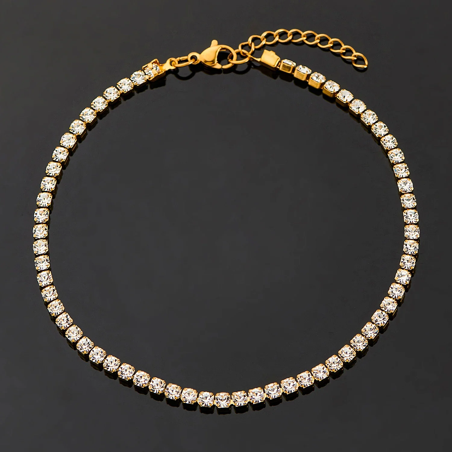 Cubic Zirconia Bracelet Stainless Steel Bracelet Luxury Zircon Adjustable Bracelets Shiny Stainless Steel Choker for Women Jewelry Gift
