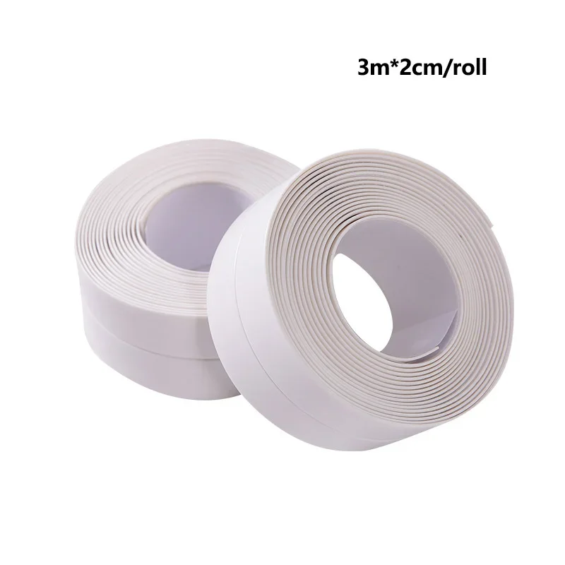 1Pc Bathroom Waterproof PVC Adhesive Sealing Wall Stickers Sealing Tapes Strips Sink Edge Bathroom Tape Kitchen Accessories