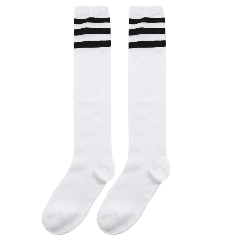 Kontrastfarbe Rosa Weiß JK Gestreifte Strümpfe Sport Tanz Mittelrohr Freizeitsocken Street Style Damen Cosplay Overknee-Socken – Detail 5