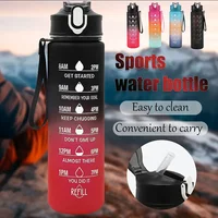 Sports Water Bottle with Time-Tracking Straw Leak Proof Locking Flip Cover for Easy Carry Ideal for Outdoor Adventures 1