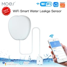 

New WiFi Smart Flood Sensor Water Leakage Detector Flood Notification Alert Overflow Security Alarm System Tuya Smart Life App