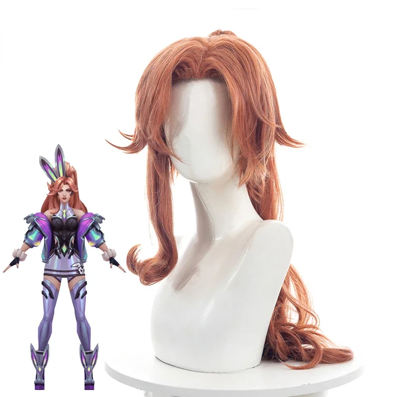 

LOL Battle Bunny Miss Fortune Cosplay Wig 80cm Long Brown with Ponytails Women Wigs Heat Resistant Synthetic Hair