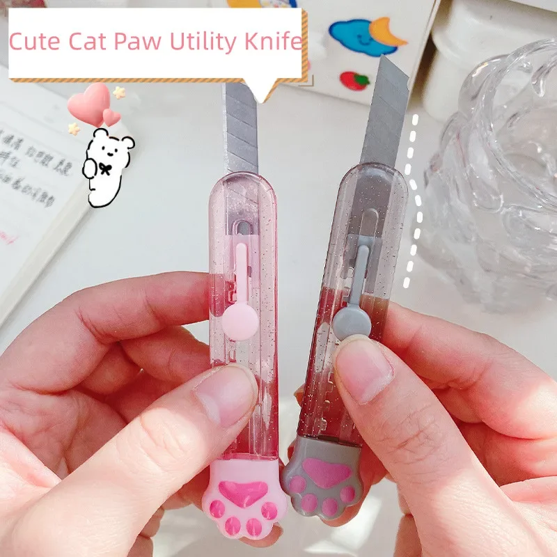 Kawaii Box Cutter Cute Box Cutter (4 pcs) Cat Paw Box Cutter Cute Letter  Openers Cat Box Cutter Kawaii Knife Mini Cute Pocket Knife Cute Knife for  Cat