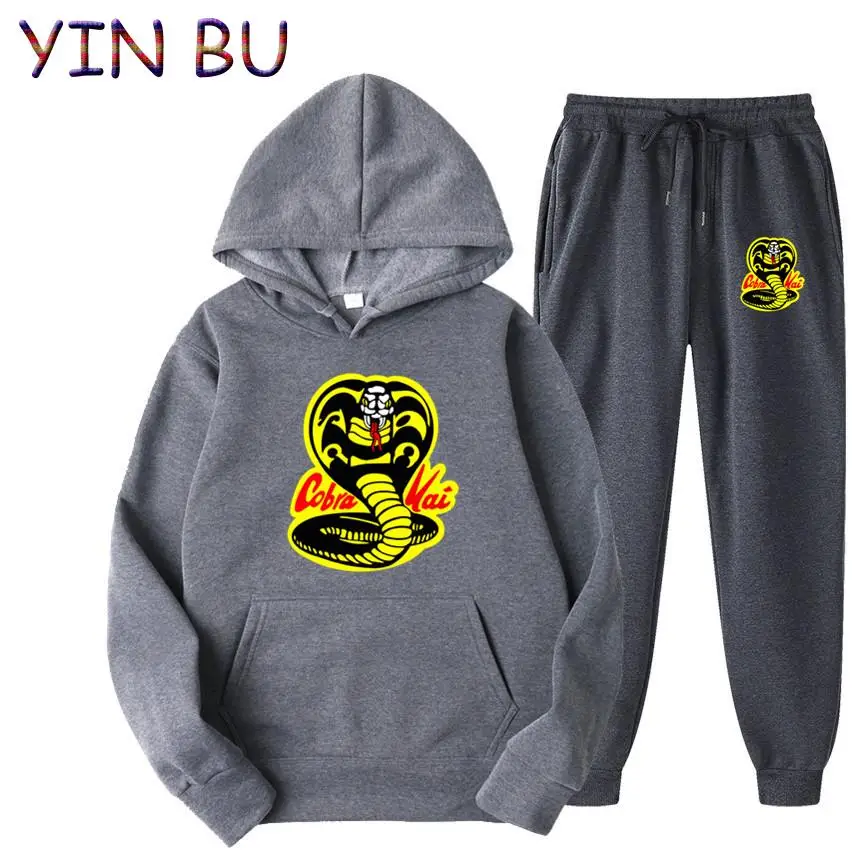 Cobra Kai Men's Spring Autumn Oversized Hoodies Sweatshirt Tracksuit Men's Sets Clothes+Trousers Pants Suits Man Clothing Hoodie