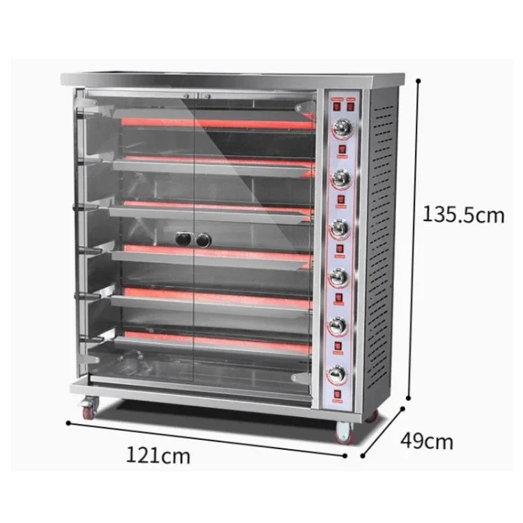 China Manufacturer Stainless Steel 3-Layer Electric/Gas 15 Chicken Rotisserie for Sale 3