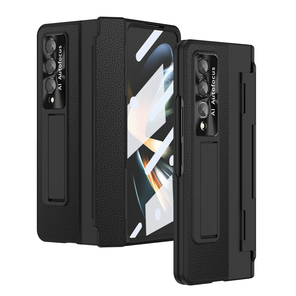 

Samsung Galaxy Z Fold 4 phone case high-end leather Black