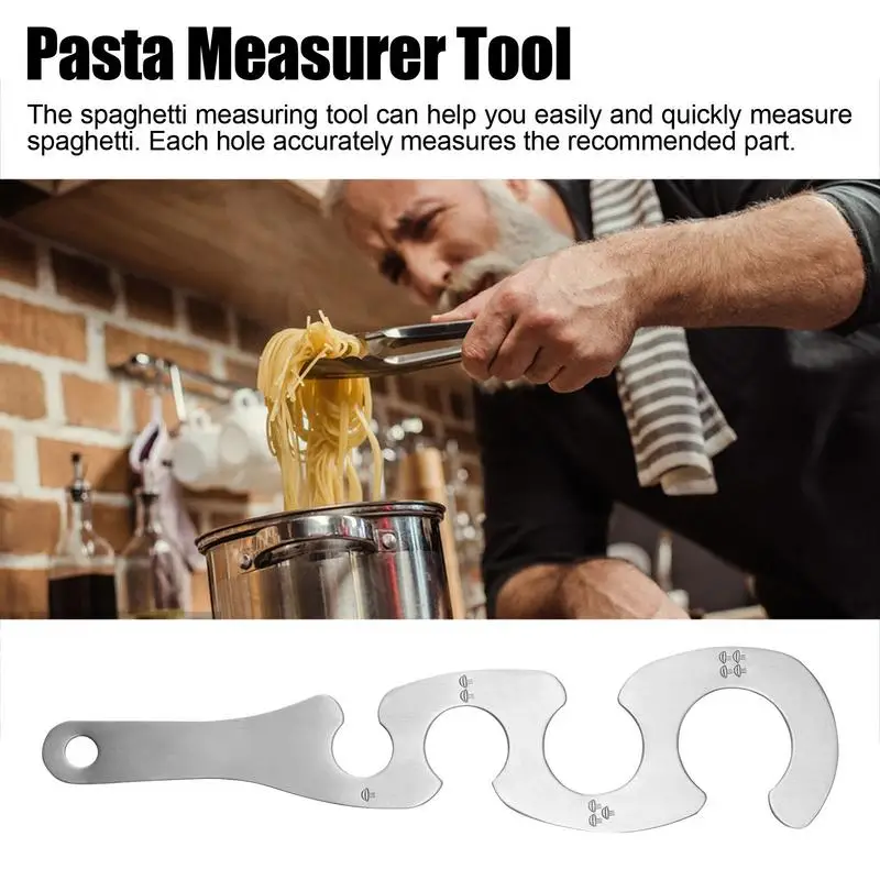 

Stainless Steel 4 Hole Pasta Measure Ruler Durable Pasta Kitchen Gadgets Aid For Children Men Women Kitchen Accessories