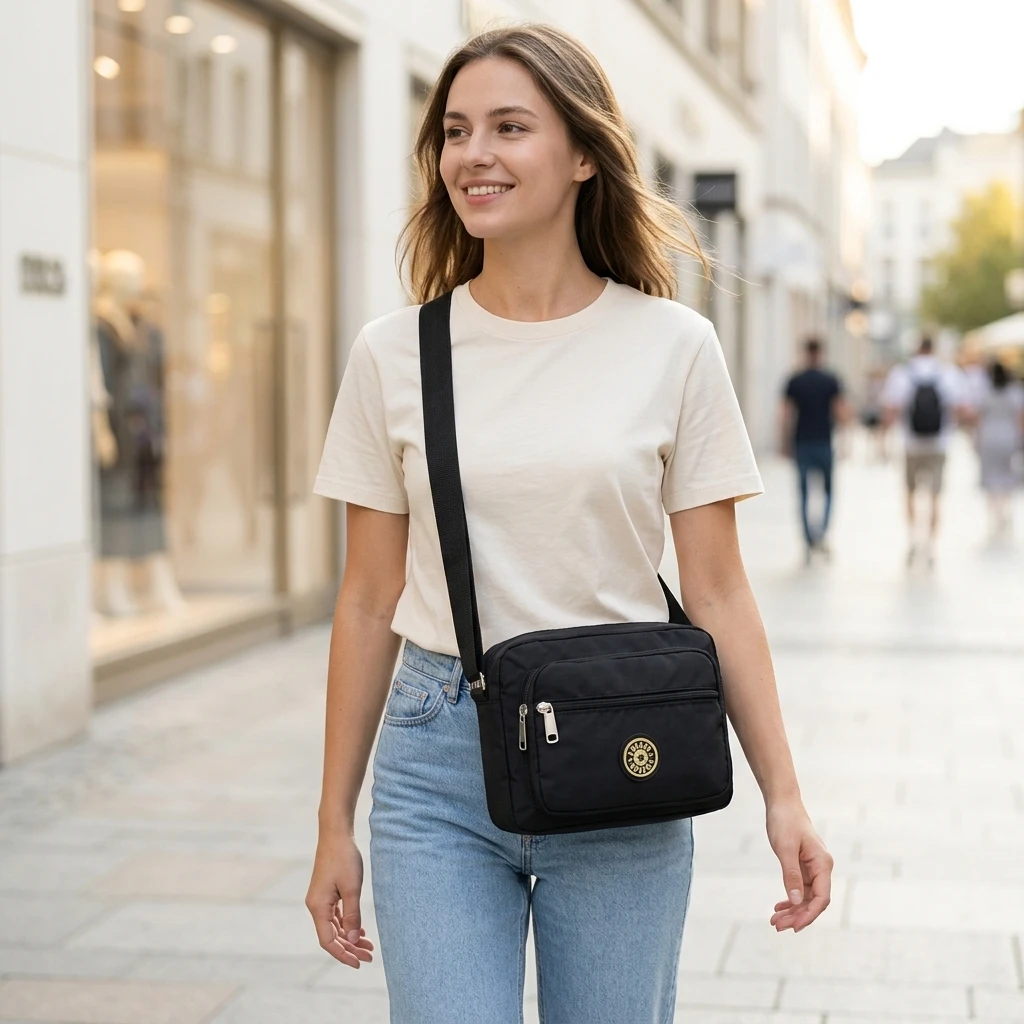Women's Crossbody Purse: Durable Multi-Pocket Shoulder Bag with Adjustable Strap