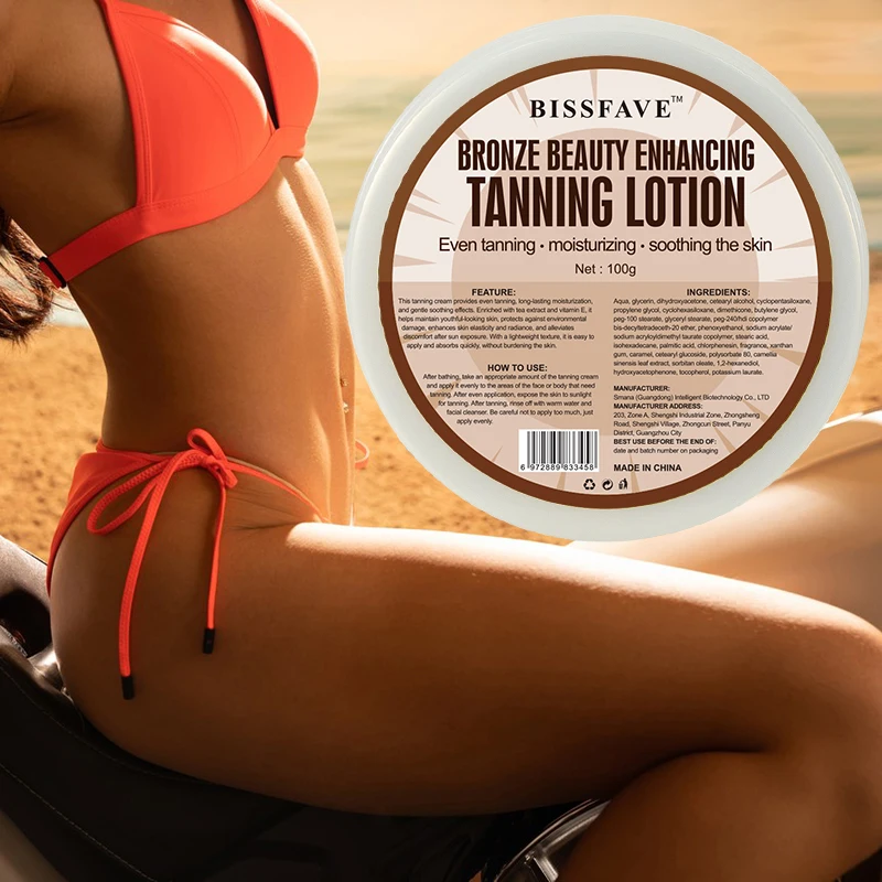 Self Tanning Cream Fast Body Face Self Tanner Fake Tan Cream Solarium Makeup Foundation Bronzer Nourishing Lotion Skin Care 100g