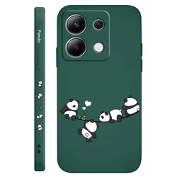 Adorable Baby Panda Liquid Silicone Phone Case Cover for Redmi Note10(10S) (Dark Green)