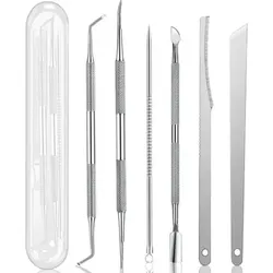Stainless Steel Manicure & Pedicure Tool Set - 6-Piece Dead Skin & Callus Remover Kit (Silver)