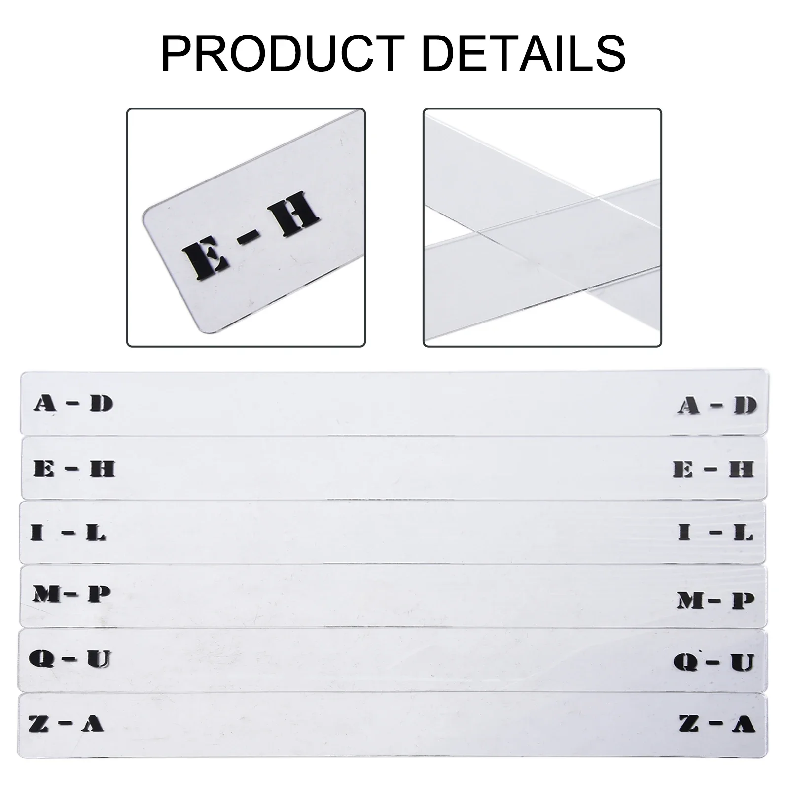 6Pcs Record Sorting Card Vinyl Divider Card Labels Index For Shelf Storage A-Z Horizontal Label CD Horizontal LP