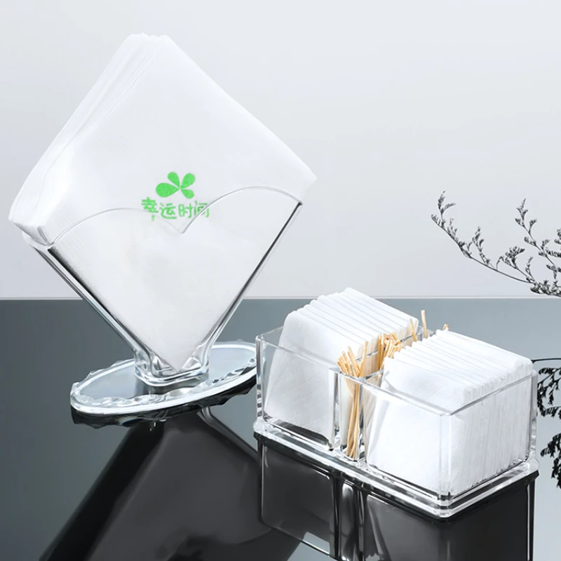 Acrylic Desktop Vertical Paper Towel Holder Restaurant Square Paper Towel Holder Household Transparent Tissue Holder 5