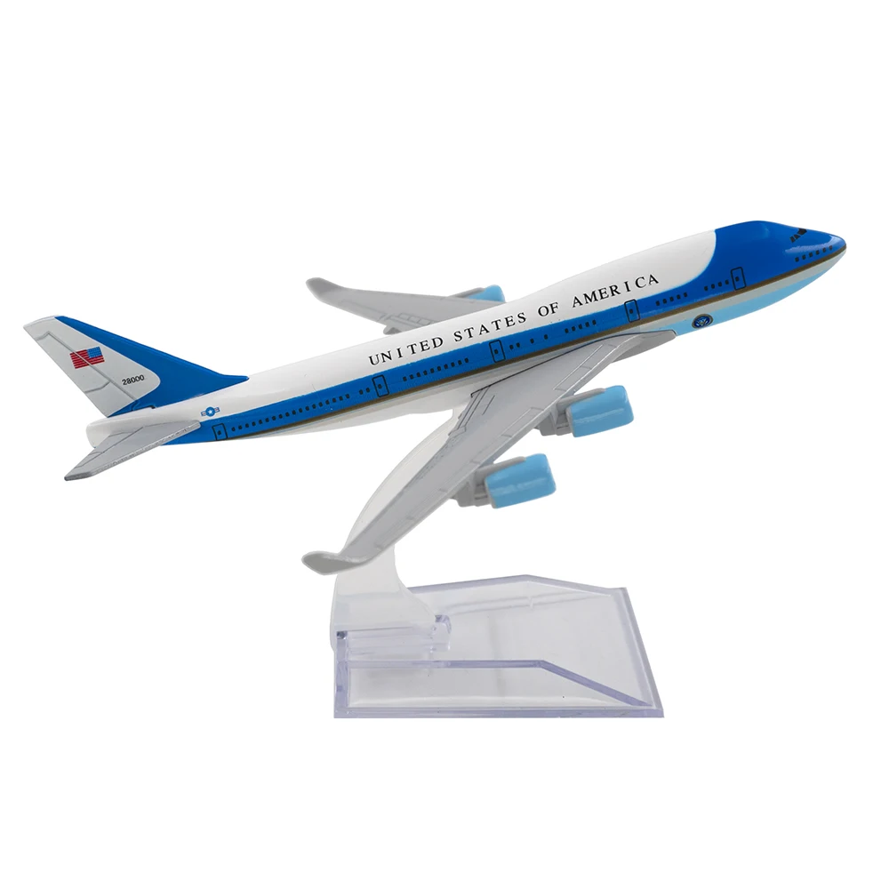 

Самолет из сплава в масштабе 1/400, модель самолета Боинг 747 ВВС один 16 см, модель самолета из сплава B747, игрушки для детей, подарок для коллекции