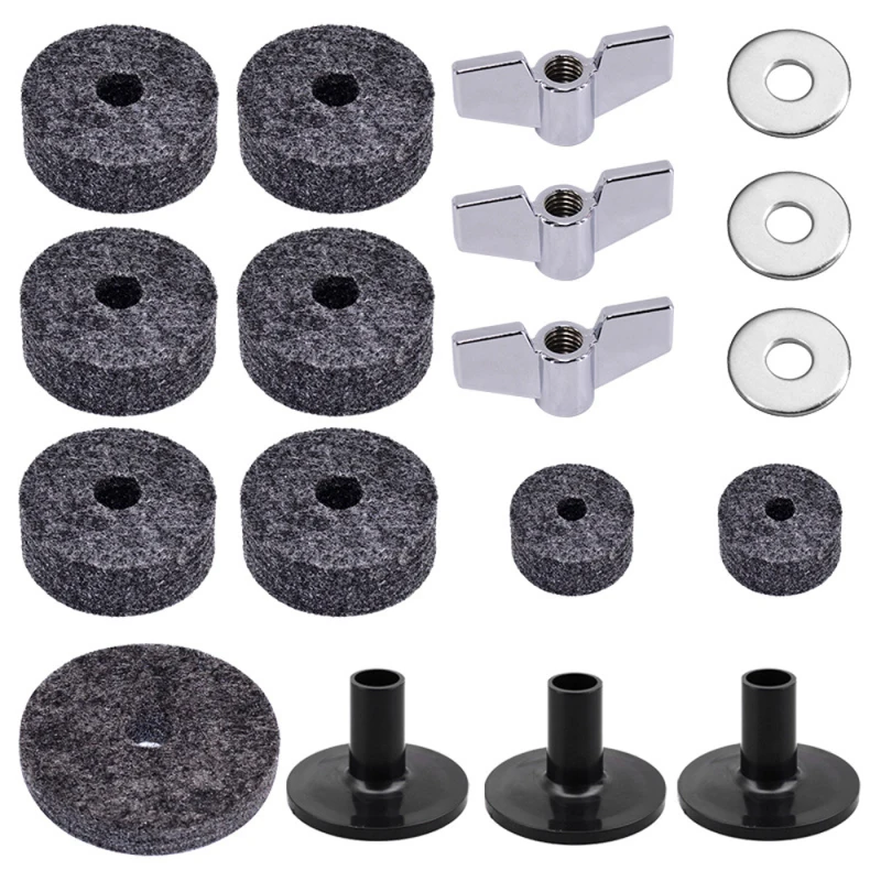 18pcs Drum Accessories Set Black Drums Replacement Felt Set Musical Instrument Accessories drum accessories drum percussion accessories