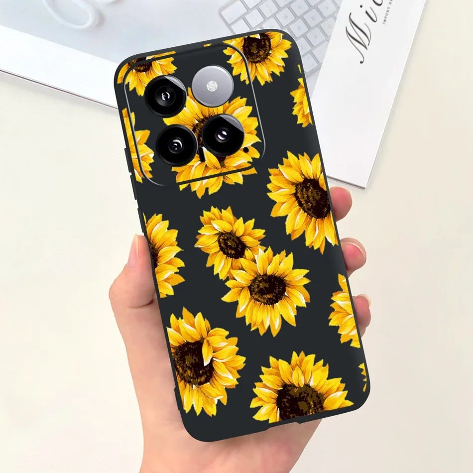 Sunflower Pattern Candy Color Soft Silicone Back Cover