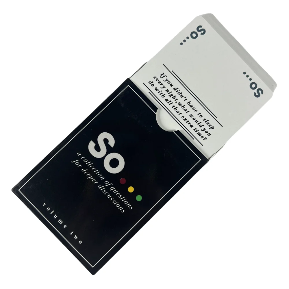 So Cards Game A Collection of Questions For Deeper Discussions Board Deck For Party Family Playing