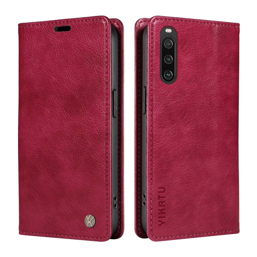 Premium Litchi Stria Leather Magnetic Wallet Flip Case