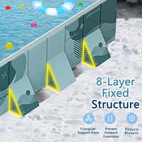 Piscine pliable pour la famille, structure non gonflable, piscine extérieure pour enfants, support épaissi, hors sol, pour 1 à 8 personnes, compatible avec une pompe à eau. 3