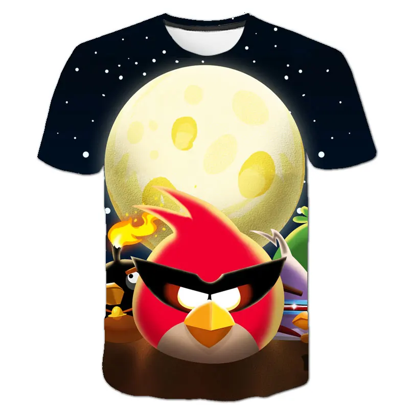 cool kid t shirt Anime Angry-Birds 3D Printed T-shirt Boys And Girls Video Game Tshirts Children's Harajuku Clothes Summer Kids Cartoon Short Top children's t shirt with animals	