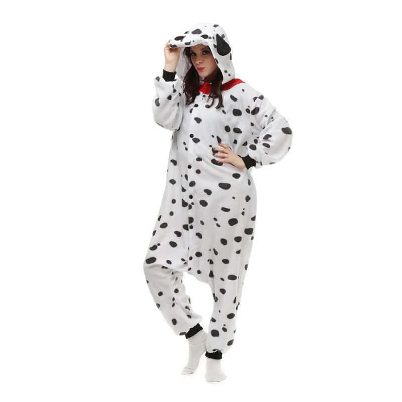 Pigiama Cruella 101 Dalmata Felpa Con Cappuccio Tuta Home Dress Costume Di Halloween Per Donna Cane Adulto Cruella Cosplay Anime Festival