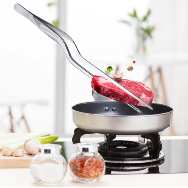 1Db 2 Méretű Hordozható Piknik Bbq Étel Csipesz Mini Ételek Rozsdamentes Acél Húsklip Főzési Szerszámok Konyhai Kiegészítők - Image 2