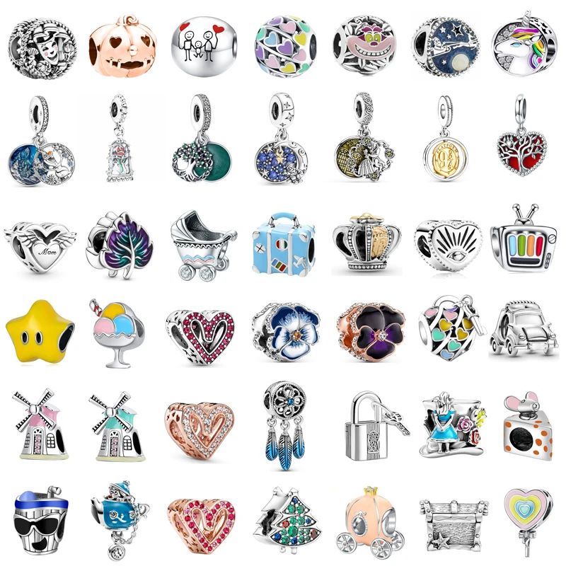 

New Fashionable Charm Original Windmill House TV Baby Bed Beads Suitable for the original Pandora Lady Bracelet Jewelry Gift